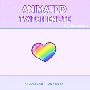 ANIMATED Pride heart/ Premade twitch emotes/ LGBTQ+/ Affiliate streamer Active