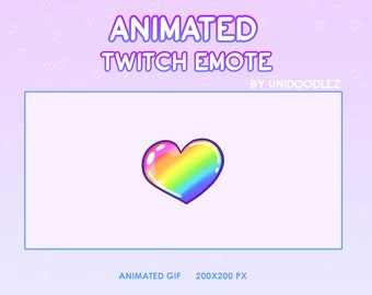 ANIMATED Pride heart/ Premade twitch emotes/ LGBTQ+/ Affiliate streamer Active