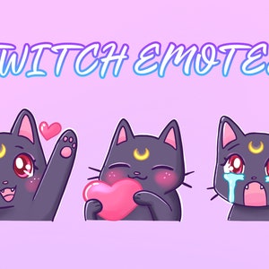 Twitch emotes premade // Luna emotes for streamers