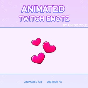 ANIMATED heart emote/ Premade twitch emotes/ Valentine&#39;s / Affiliate streamer