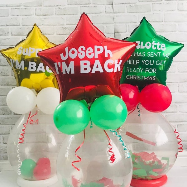 Personalised Elf Arrival Balloon Pop Me Elf Antics Advent Balloon Christmas 2023 DIY balloon kit!