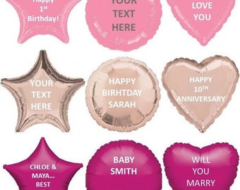 Personalised Foil Balloon 18inch Any Wording Any Message Birthday Party Decoration Name Age Love Balloon