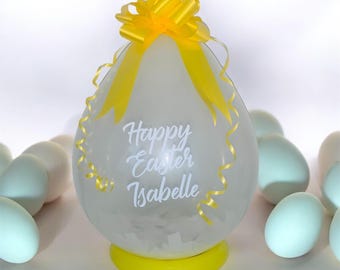 Personalised Easter Popping Balloon Pop Me Happy Easter Piñata Balloon Present Filled Balloon DIY KIT Balloon Kit Easter Bunny 2022