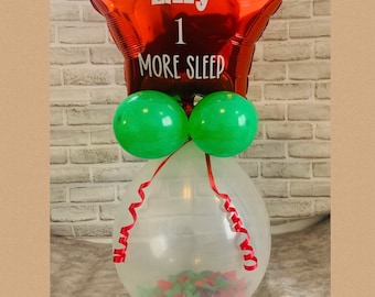 Personalised Christmas Balloon Christmas Eve Surprise Piñata Pop Me Balloon DIY balloon kit Xmas Eve Box alternative Popping Balloon Gift