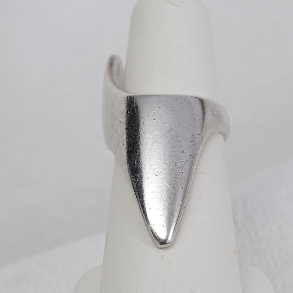 Vintage Georg Jensen Sterling Abstract Modernist Brutalist Ring #145, SZ 7.25