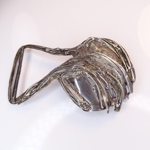Vintage 70s Abstract Brutalist Sterling Handmade Artisan Signed Ltd Ed Buckle 102.5g
