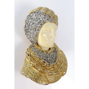 RARE Vintage Nettie Rosenstein Figural Art Deco Grande Dame Lady Woman Brooch