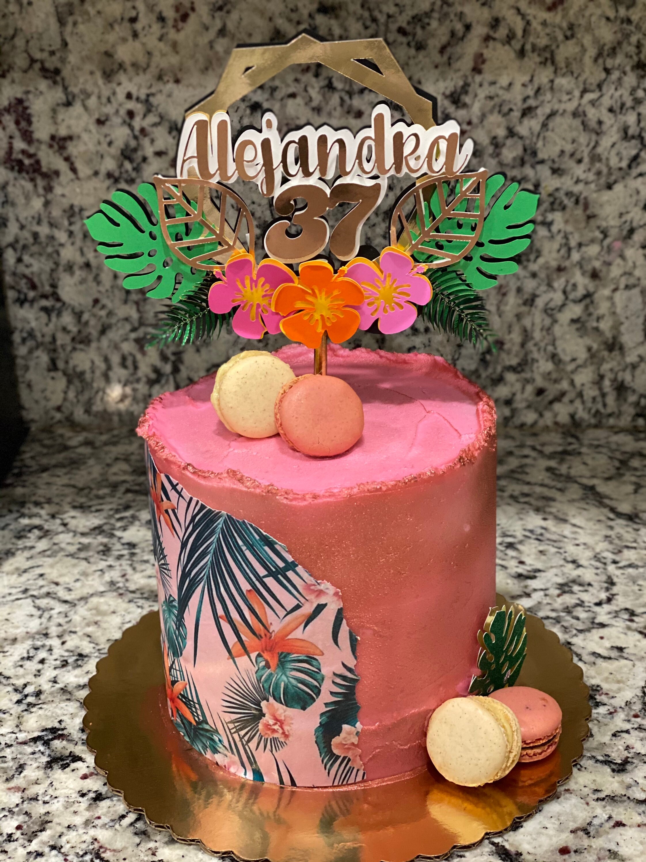 Inspired/ Tropical Cake Topper/ Flowers/ Woman Birthday/ - Etsy