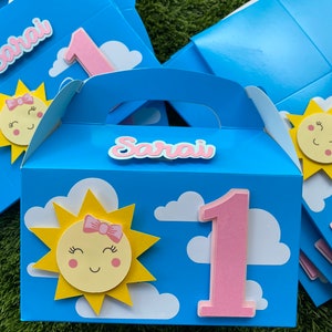 Sunshine treats box / sunshine Goodie box /  one birthday / birthday girl / ** CUSTOM COLORS**
