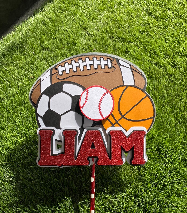 Cake Topper/ Sports Cake Topper/ Sports Party Supplies / Etsy