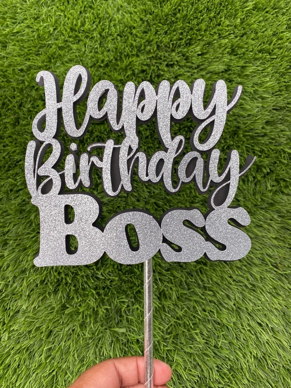 Customizable Happy Birthday Boss Cake Topper/ Birthday/ Bosss Etsy UK