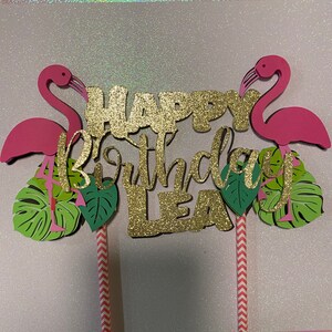 Inspired Flamingos Cake topper / Tropical party/ Birthday Party / Treats Toppers