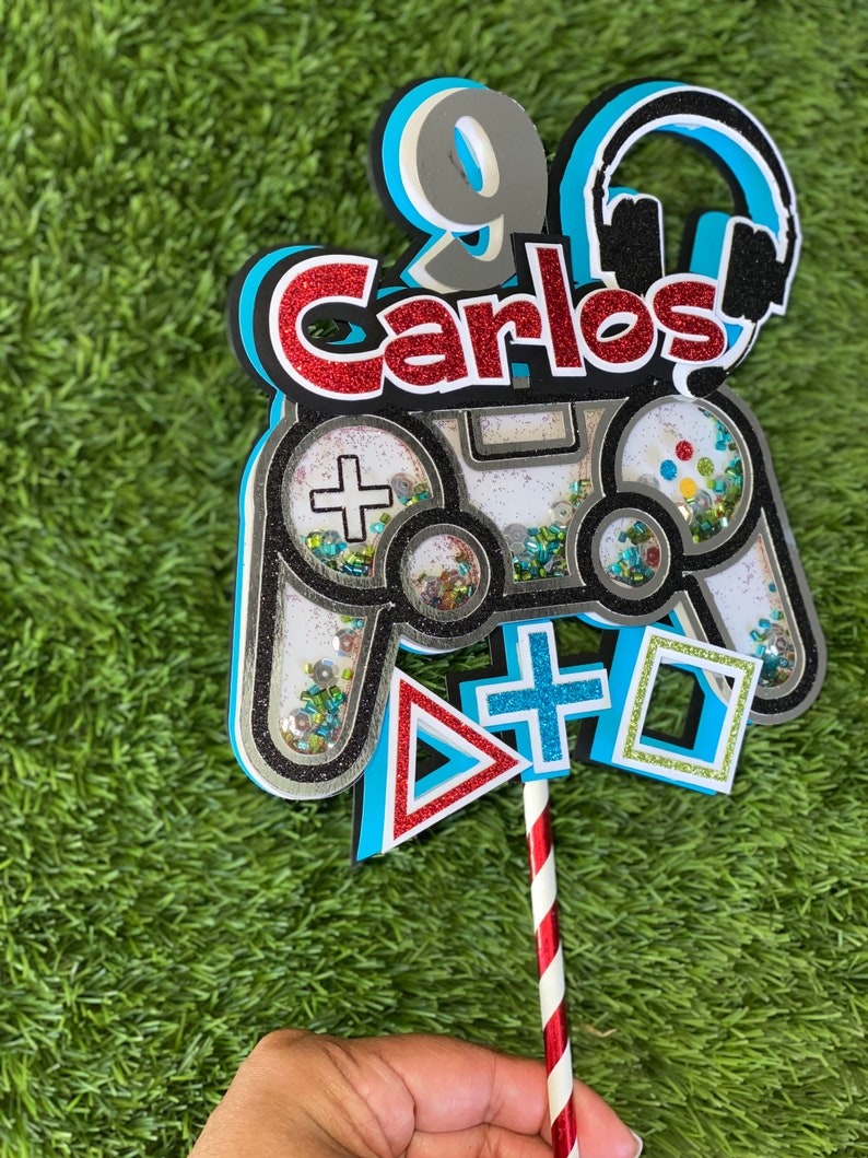 Video Game Cake Topper/ Gamer Cake Topper/ Controller Cake Topper/ Boy ...