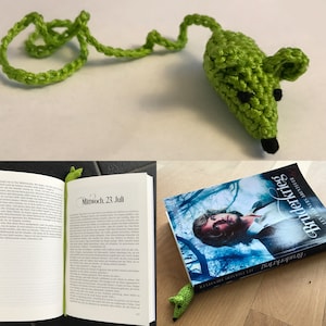 Modèle de crochet marque-page souris de lecture, convient également aux débutants