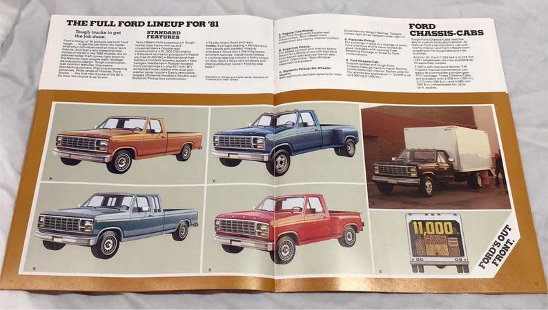 1981 Ford Pickup Sale Brochure F100 F150 Ranger Custom Supercab - Etsy