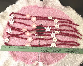 Pink Princess Christmas Tree Garland and Fuzzy Tree Skirt