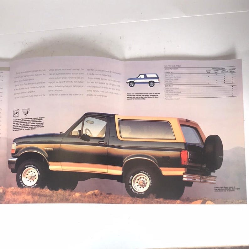 1993 Ford Bronco Dealer Sales Brochure - Etsy