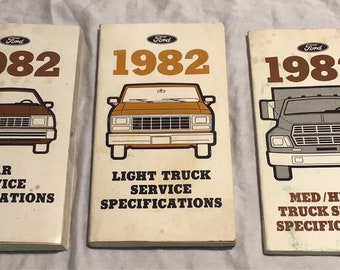 1982 Ford Service Specifications booklets Car Light and Medium/Heavy truck