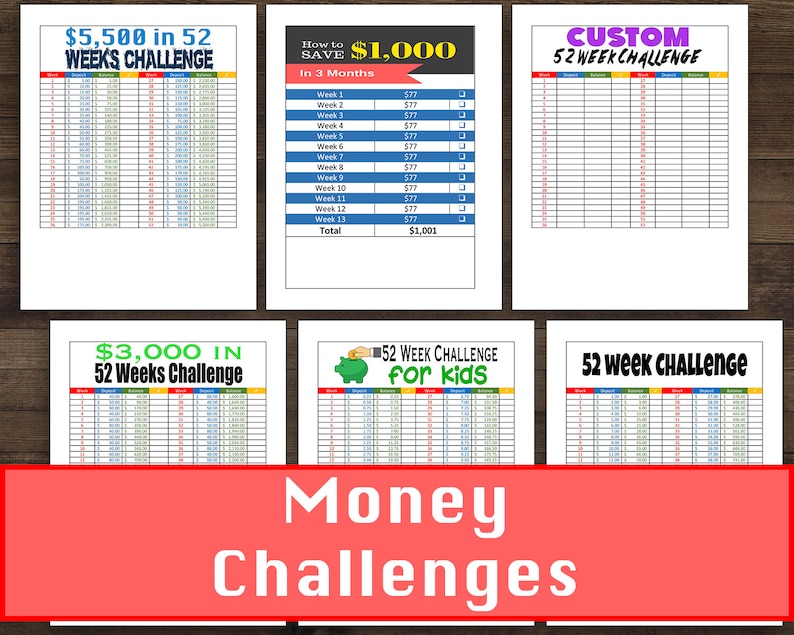 6 Person Finance Economical Conserving Troubles 52 7 days Price savings Issue + Minimal Discounts Tracker - PRINTABLE graphic regarding 52 Week Money Saving Challenge Printable identify 6 Unique Finance Funds Preserving Issues 52 7 days Price savings Dilemma + Minimal Price savings Tracker - PRINTABLE