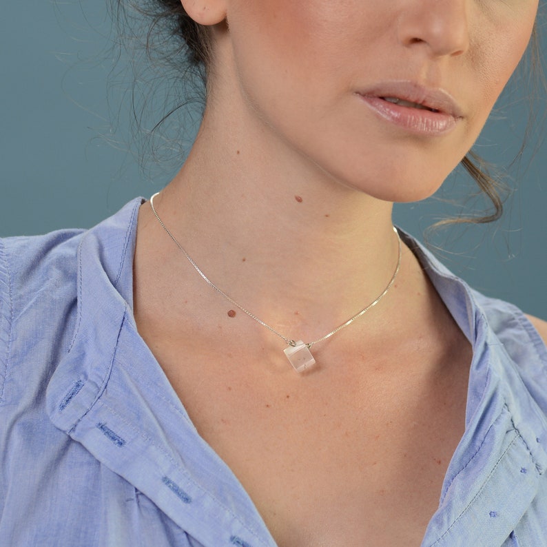 April Birthstone Necklace Unique Salt Crystal Pendant Unique Gifts for Women Crystal Necklace Black Friday Sale Necklaces for Women