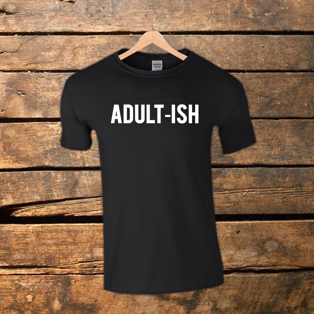 Image of Adult-Ish Tshirt Fathers Day Mens Tee | Father T-Shirt Dad Husband Gift Funny Shirt