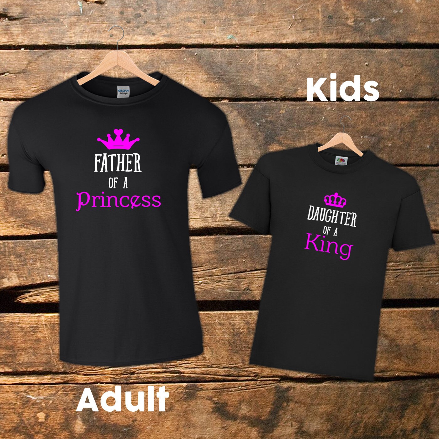 Image of Father Of Princess Matching Tee Set | Mens T Shirt Kids Tshirt King