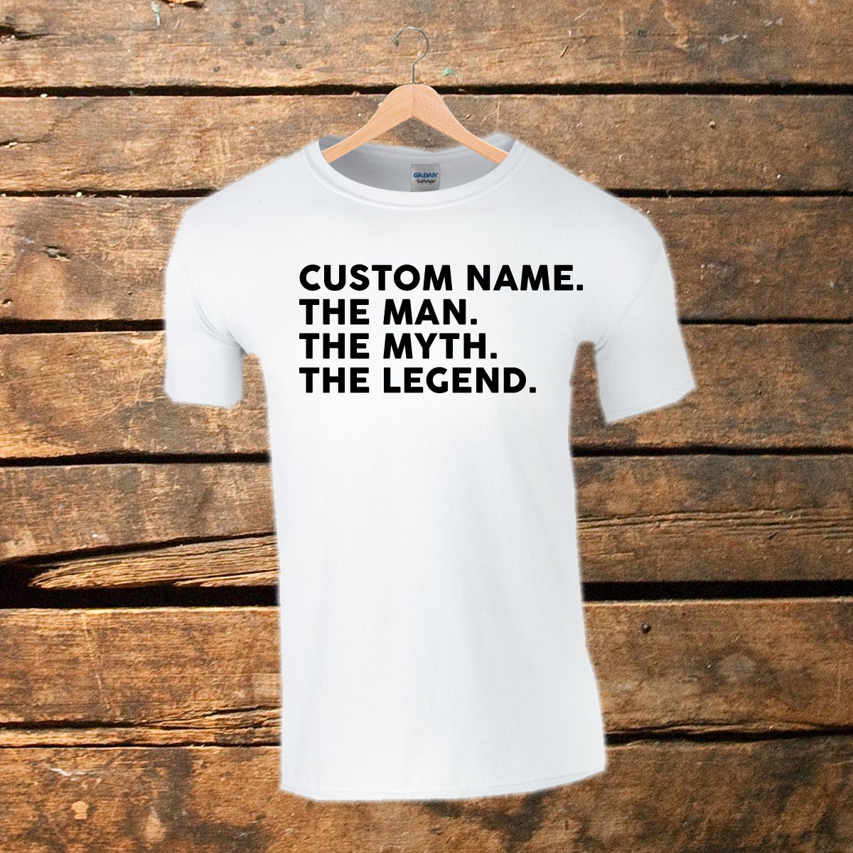 Image of Customised Shirt Your Name The Man Myth Legend Tshirt Fathers Day Mens Tee | Father Custom T-Shirt Dad Husband Gift Funny