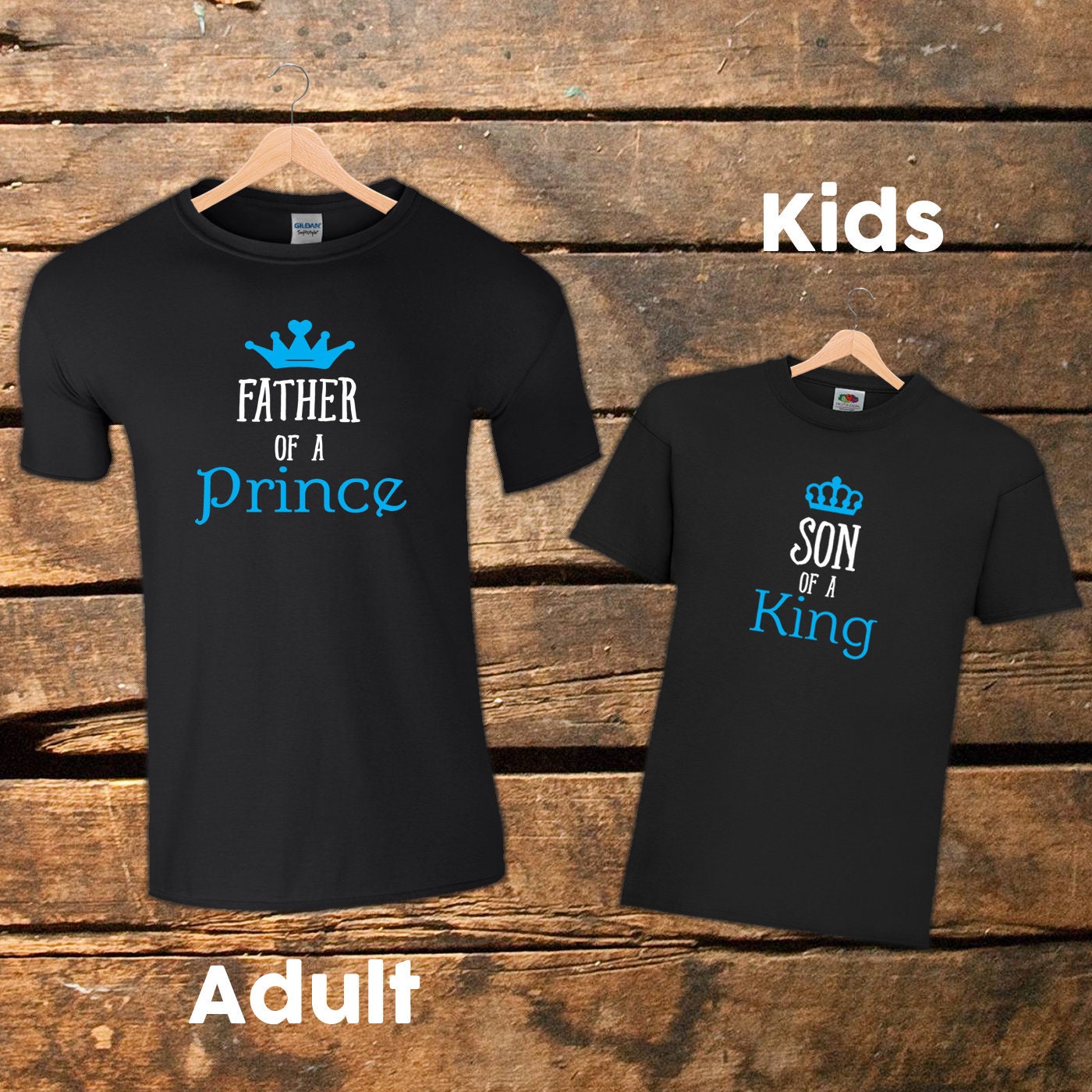 Image of Father Of Prince Matching Tee Set | Mens T Shirt Kids Tshirt King