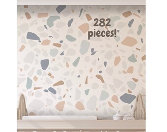 Terrazzo Wall Decals, Modern Abstract Design Wall Stickers Reusable Watercolour, Easy to Apply, Peel and Stick Kids, Nursery, Bedroom