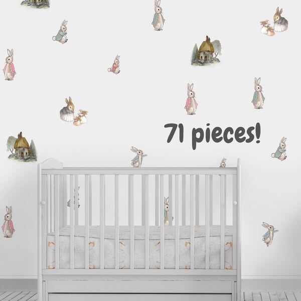Rabbit Wall Decal Etsy