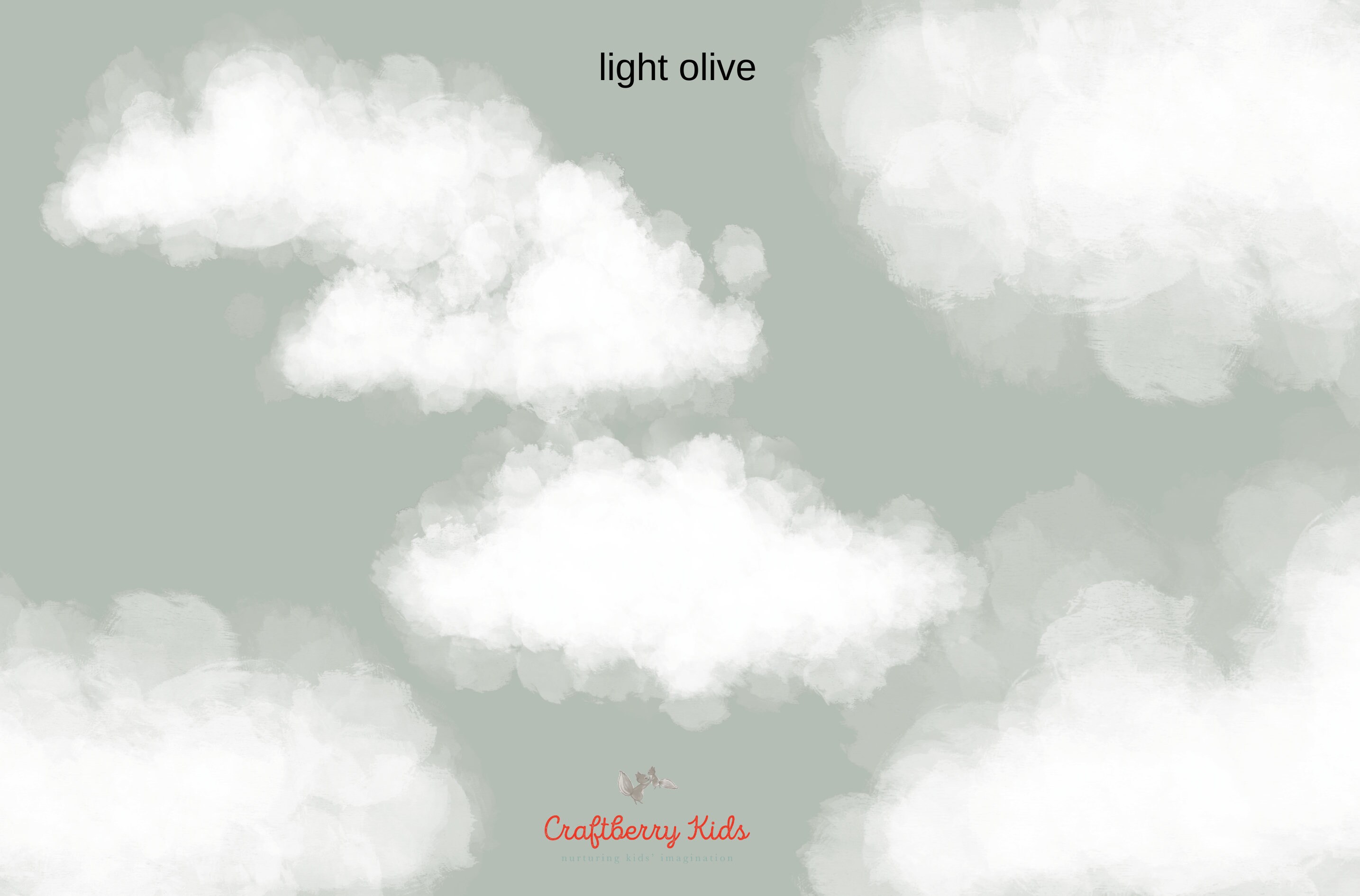 Mint Green Clouds Wallpaper Child Psychologist Approved Peel Etsy