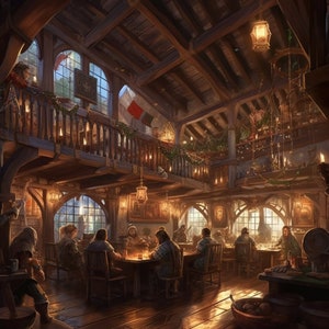 30+ Tavern, Pub, Medieval , Digital Art, DND Backdrop