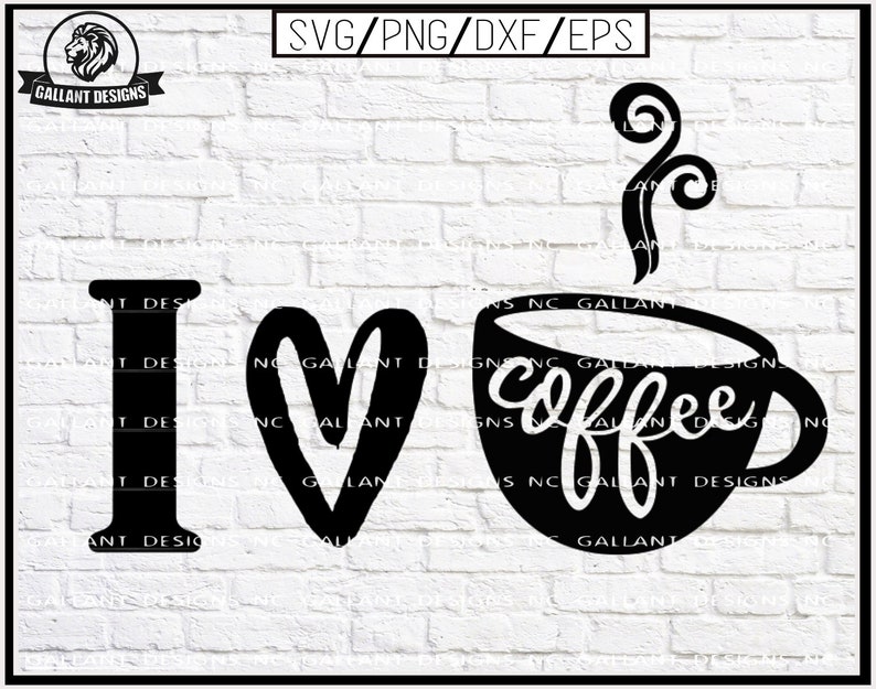 Download I Love Coffee SVG file Png Dxf Eps Files for Cricut | Etsy