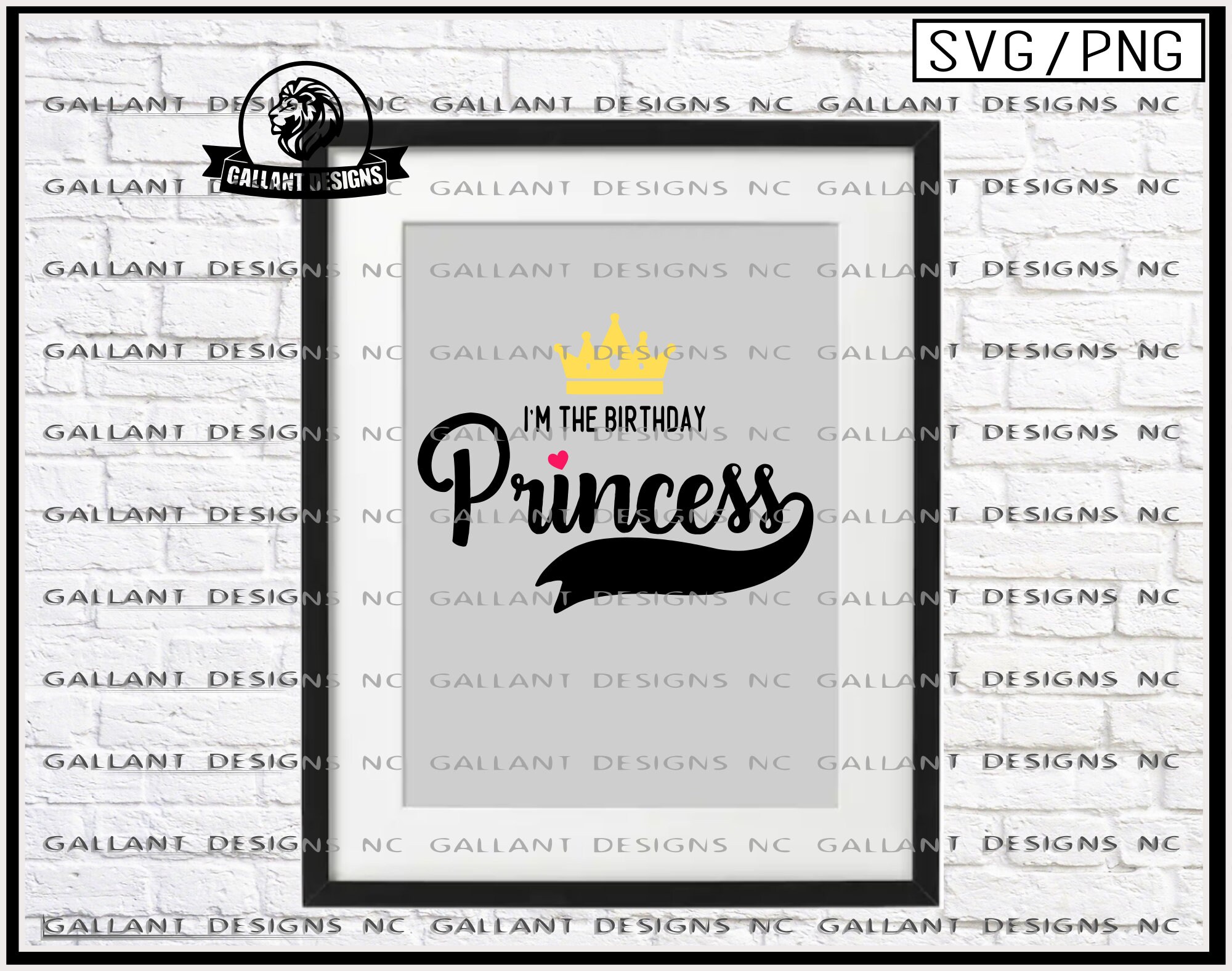 I'm the Birthday Princess With Crown and Heart, Kids, Girls, Female ...