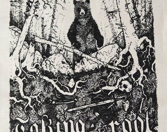 Bear Backpatch - Taking root in the wild - Patch - Bear illustration - Punk patch - Print - Screenprint