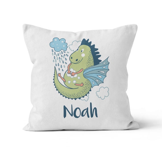 Children S Name Dragon Pillow Decorative Throw Pillow Etsy