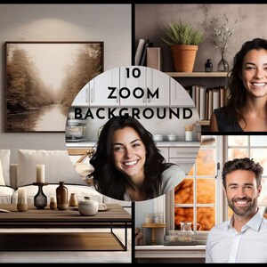 10 Virtual Backgrounds, Zoom Background, Virtual Meeting, Google Meet, Backdrop, Teams, Office Background, Home Zoom Background