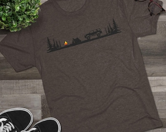 5th Generation Toyota Off Road Adventure Forest Graphic Tee, Camping Shirt, 4Runner, Outdoor Enthusiast Top, Tri-Blend Crew Tee