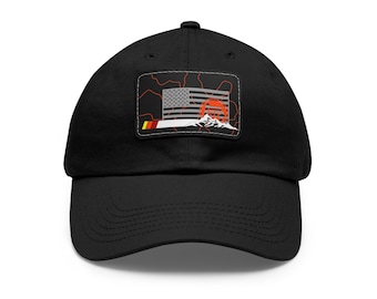 TEQ Toyota Mountain American Flag Dad Hat: Leather Patch, Outdoor Adventure
