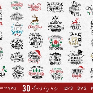 Christmas bundle 30 designs SVG cut file  - commercial use svg dxf png eps
