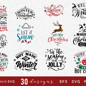Christmas Bundle 30 Designs SVG Cut File - Commercial Use Svg Dxf Png ...