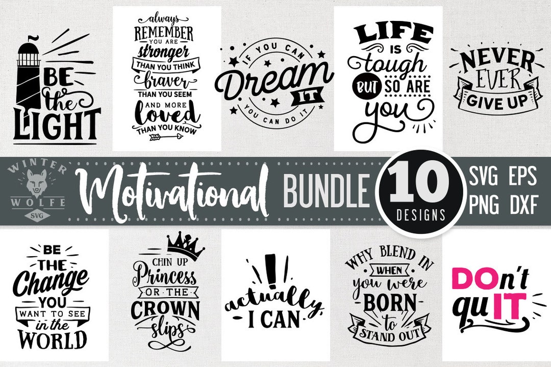 Motivational Bundle SVG Cut File - Commercial Use Svg Dxf Png Eps - Etsy