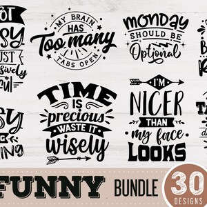 Funny bundle 30 designs SVG cut file  - commercial use svg dxf png eps