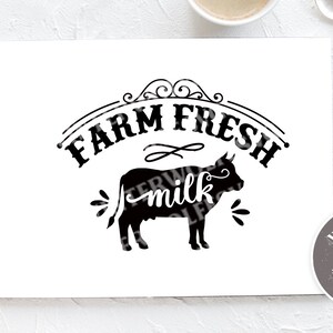 Granja leche fresca SVG cut file - uso comercial svg dxf png eps