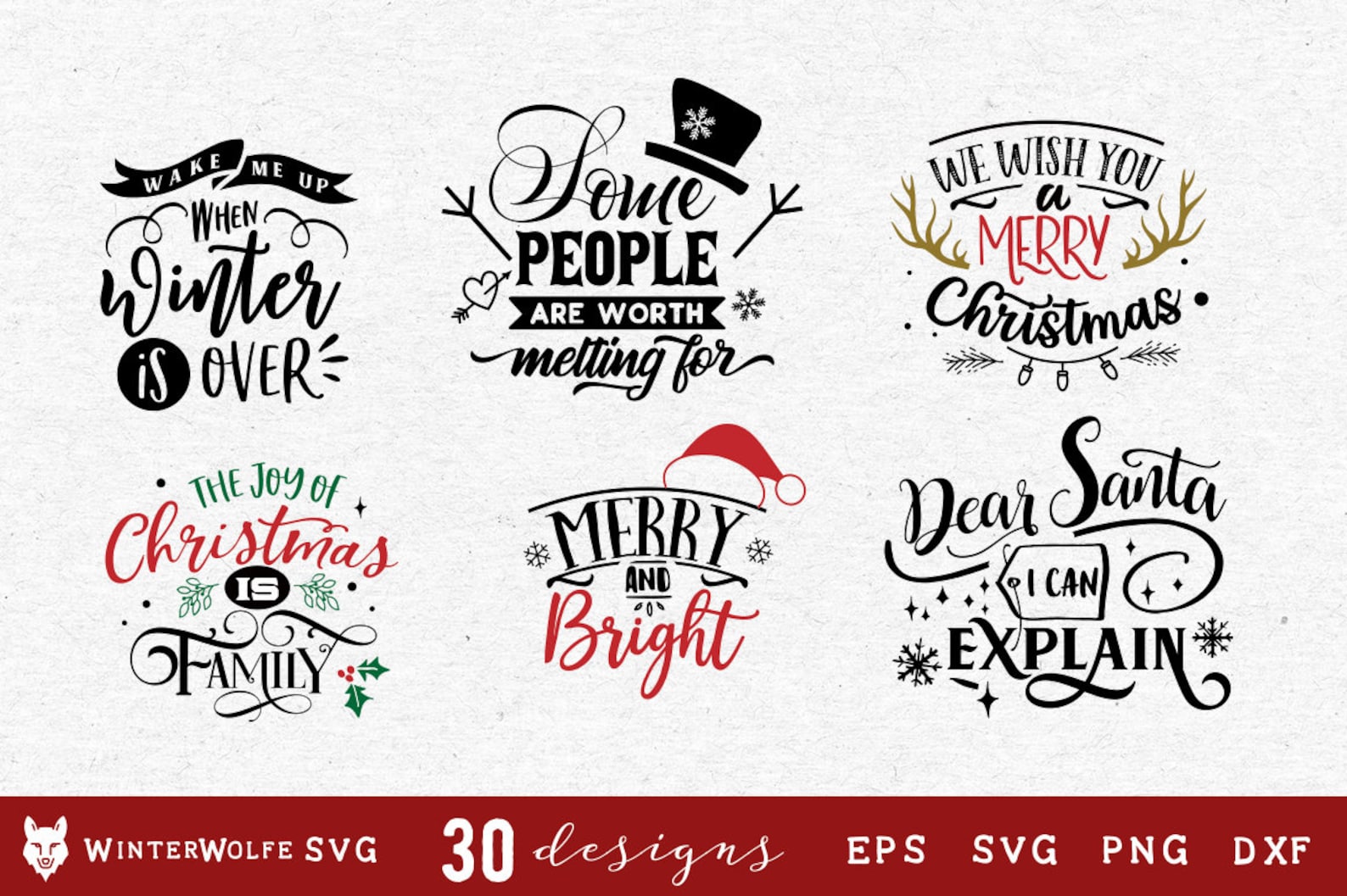 Christmas Bundle 30 Designs SVG Cut File - Commercial Use Svg Dxf Png ...