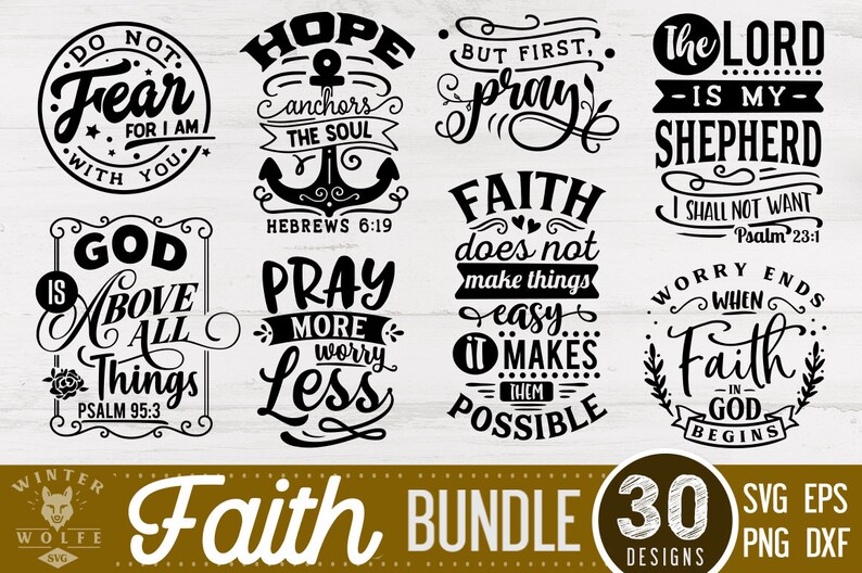 Faith Bundle 30 Designs SVG Cut File - Commercial Use Svg Dxf Png Eps ...