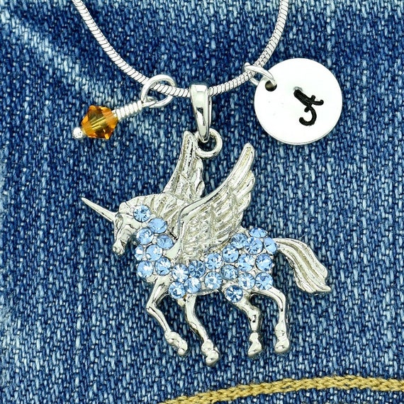 Personalized Necklace Swarovski Crystal Initial Necklace SO SEOUL