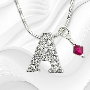 Un amuleto de letra, colgante de carta personalizado, Swarovski Crystal Birthstone Charm Alphabet Collar para hombres Mujeres Niño Niña Regalo