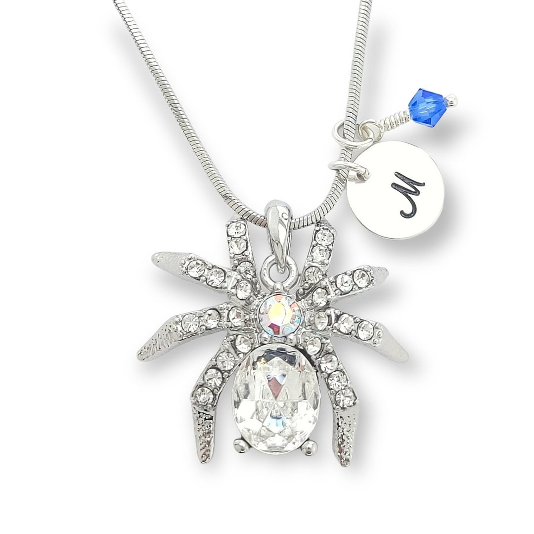 Customizable Spider Pendant Chain Personalized Swarovski Crystal ...