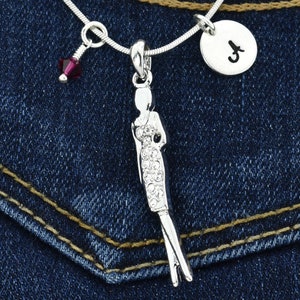Swarovski Cristal Personalizado Mujer Collar Personas Colgante Estampado a Mano Carta Inicial y Piedra de Nacimiento Cadena de Amuletos Joyas de Regalo Personalizadas